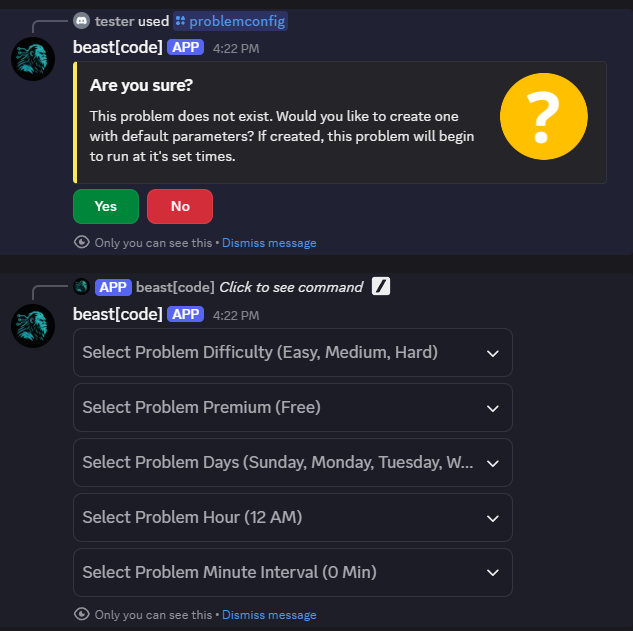 Beastcode Problem Configuration