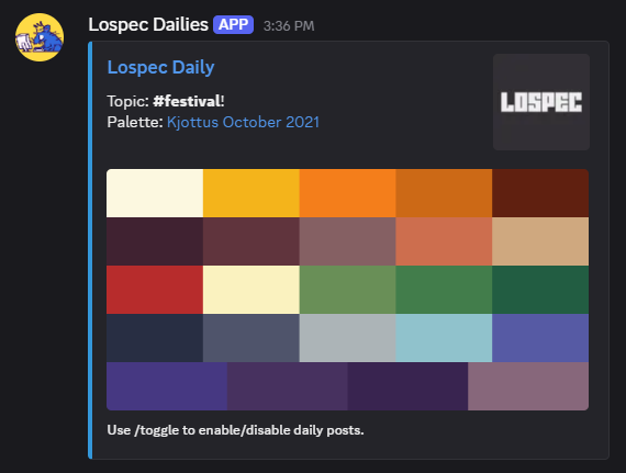 Lospec Daily Bot