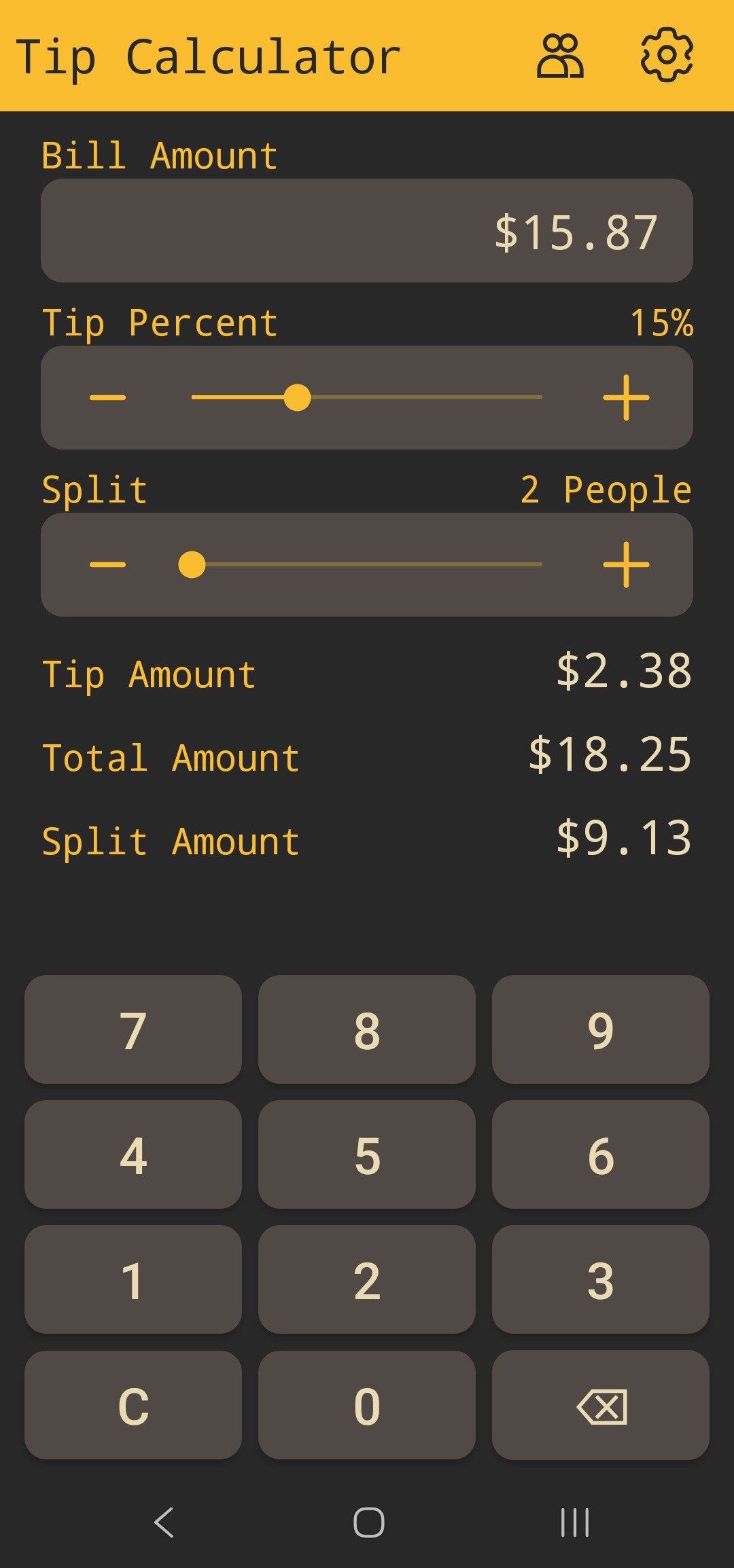 Tip Calculator theme selection
